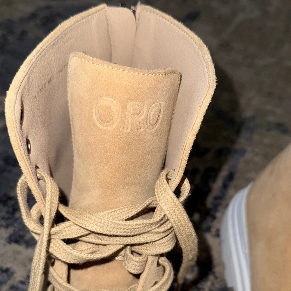 ORO THE DEVON BEIGE COMBAT BOOTS - Picture 4 of 10